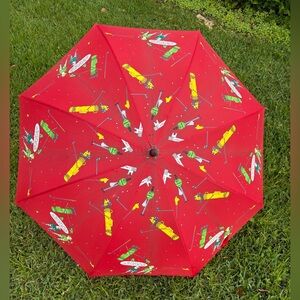 Red Cartoon Print Golf Umbrella